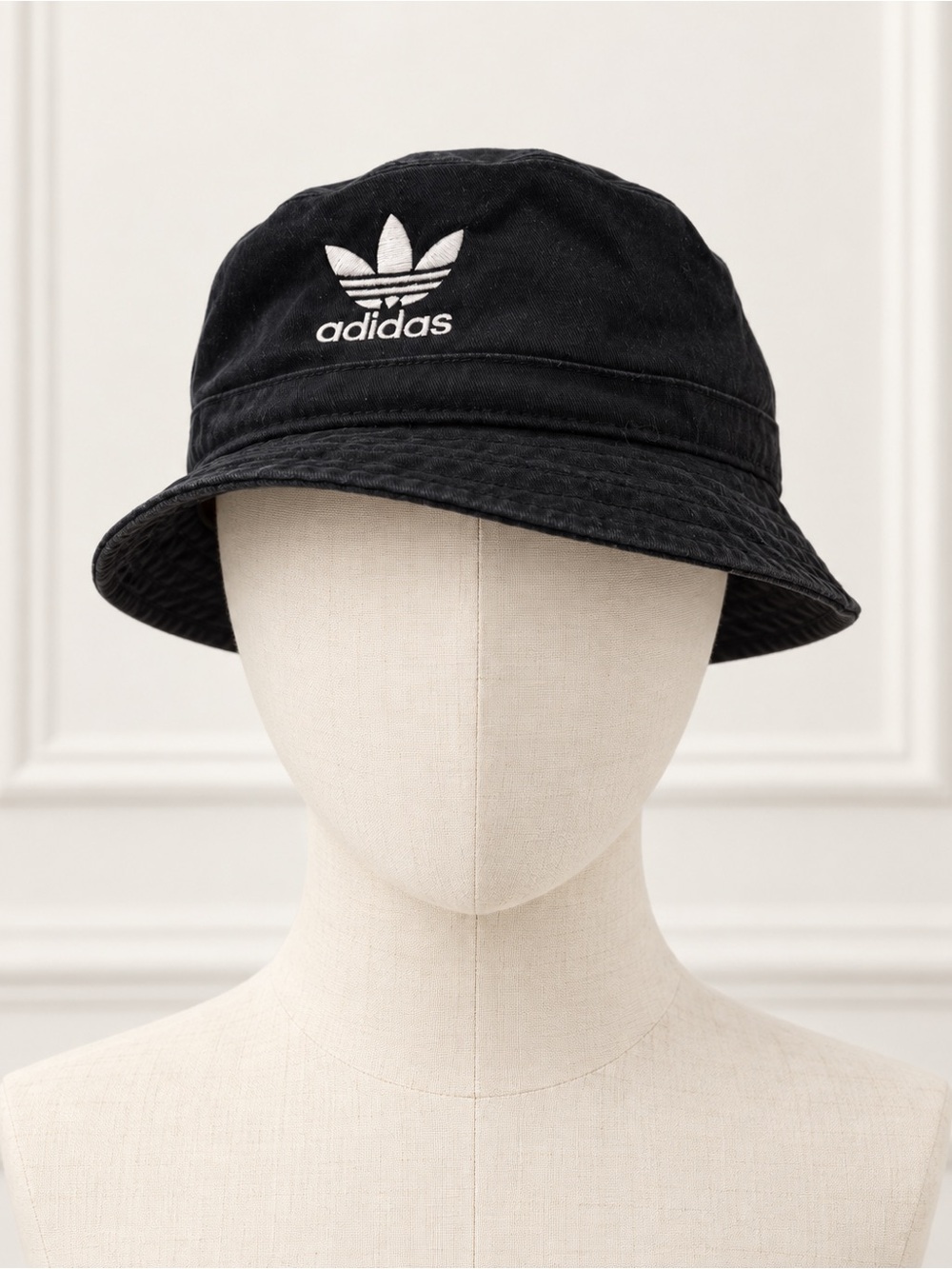 adidas Black Trefoil Embroidered Bucket Hat